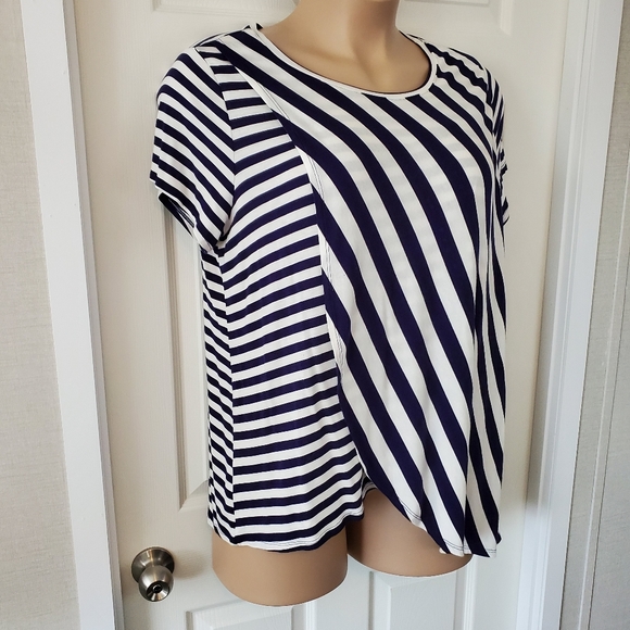 Cato Striped Short Sleeve Top - Picture 2 of 10